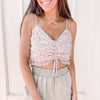 Ditsy Taupe Crop Top