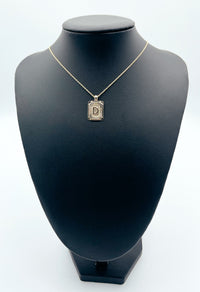 Rectangle Initial Card Necklace