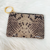 Snakeskin Printed Leather Pouch