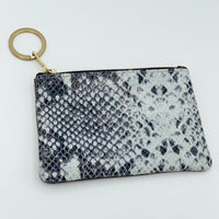 Snakeskin Printed Leather Pouch