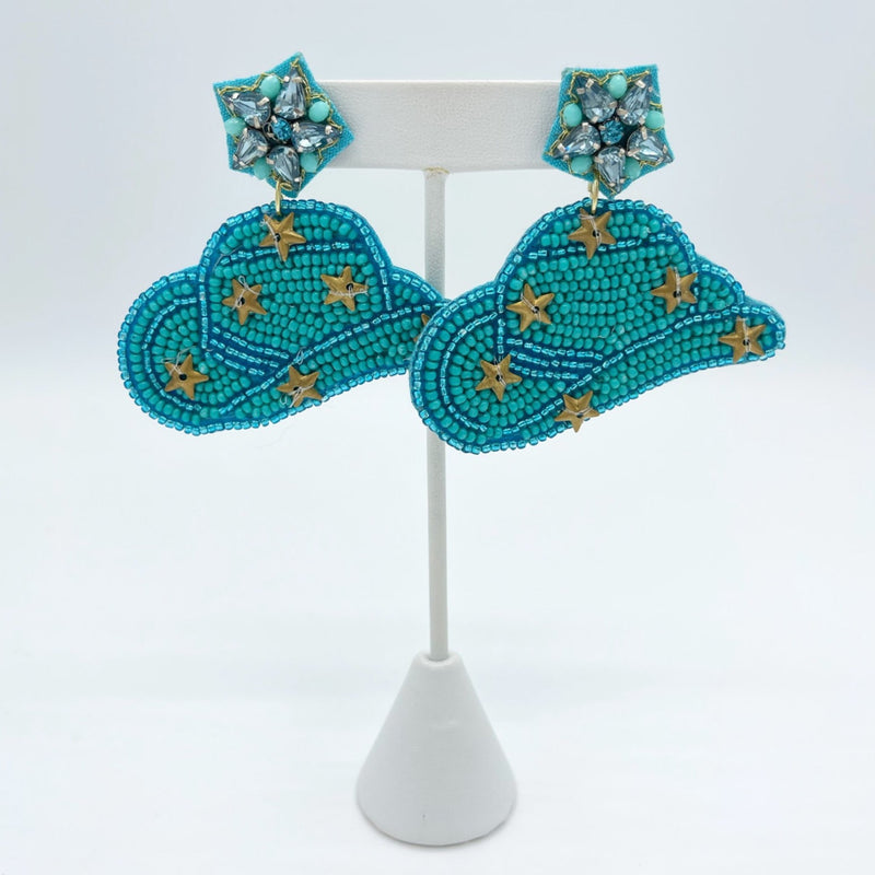 Turquoise Cowgirl Hat Earrings