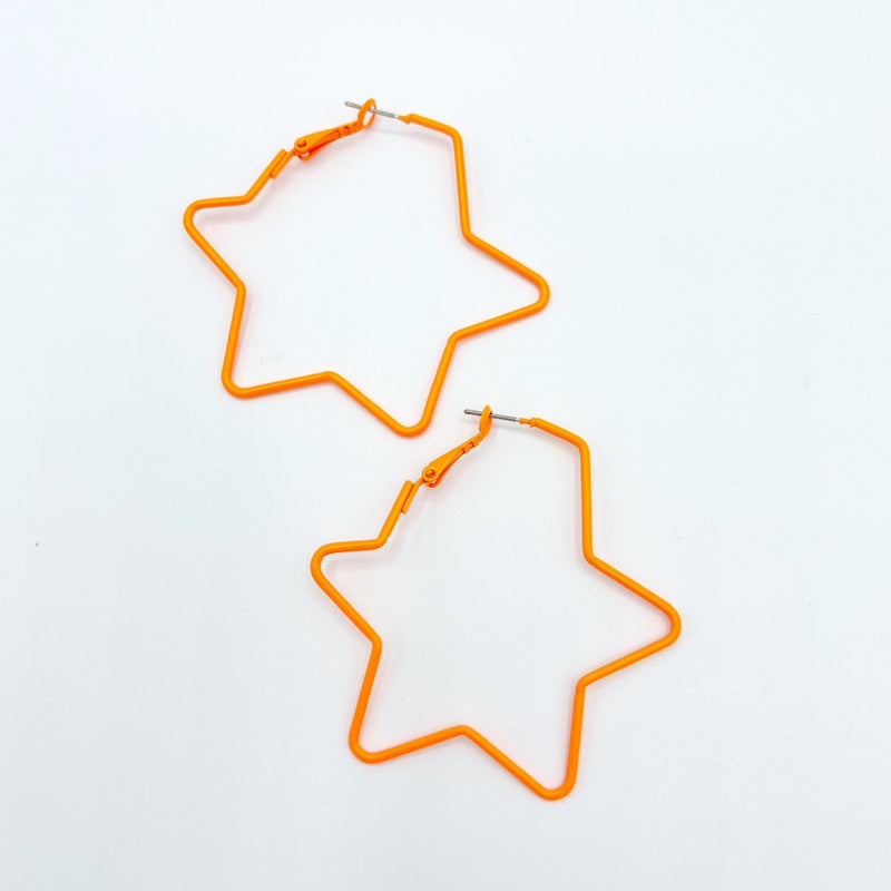 Orange Star Earrings