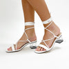 White Wrap Clear Heel