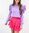 Lilac Puff Sleeve Top