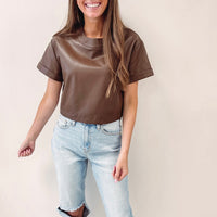 Katherine Faux Leather Top