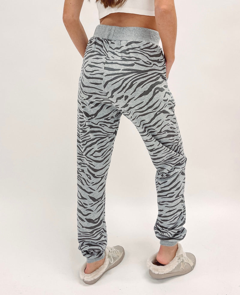 Grey Zebra Joggers