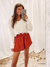 Adair Smocked Shorts - Rust