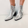 Metallic Silver Booties