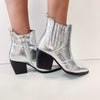 Metallic Silver Booties