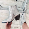 Metallic Silver Booties