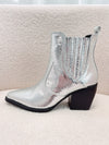 Metallic Silver Booties