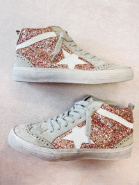 Rose Gold Mid Top Sneakers