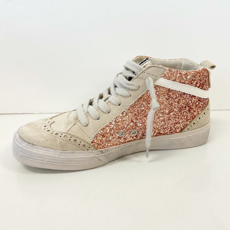 Rose Gold Mid Top Sneakers