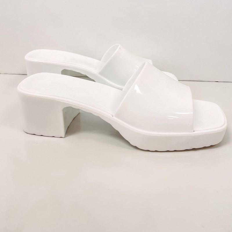 Polly Slide Heel - White