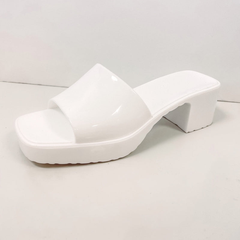 Polly Slide Heel - White