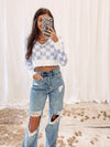 Checkered Cardigan Top