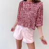 Flutter Sleeve Sequin Top