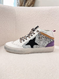 Silver Sparkle Mid Top Sneakers