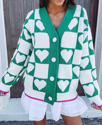 Heart Knit Jacquard Cardigan