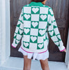 Heart Knit Jacquard Cardigan