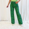 Green Printed Pants