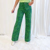 Green Printed Pants