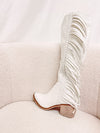 White Fringe Cowboy Boot