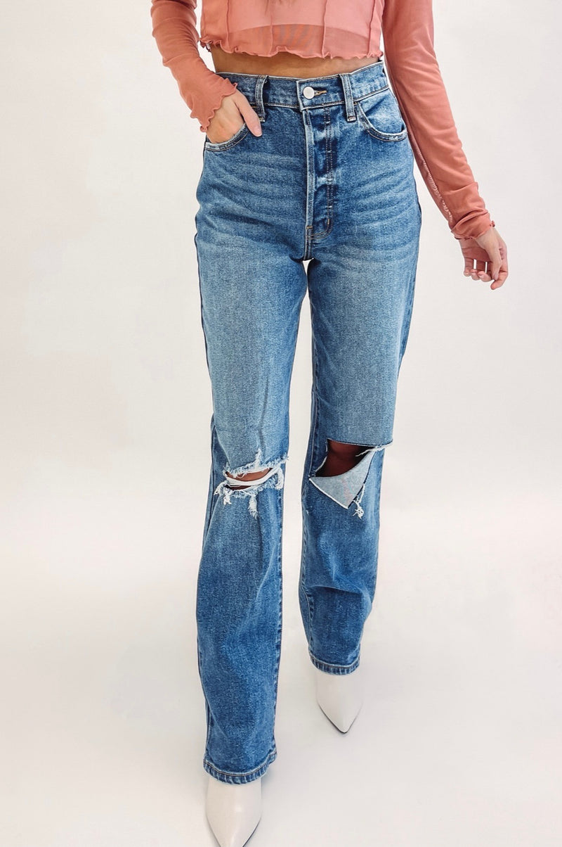 Nikko Dad Jeans - Medium Wash