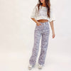 Purple Tiger Printed Denim Pants