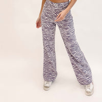 Purple Tiger Printed Denim Pants