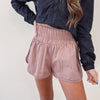 Smocked Athletic Shorts - Mauve