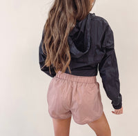 Smocked Athletic Shorts - Mauve