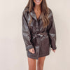 Espresso Faux Leather Coat