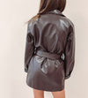 Espresso Faux Leather Coat