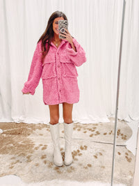 Pink Teddy Sherpa Coat