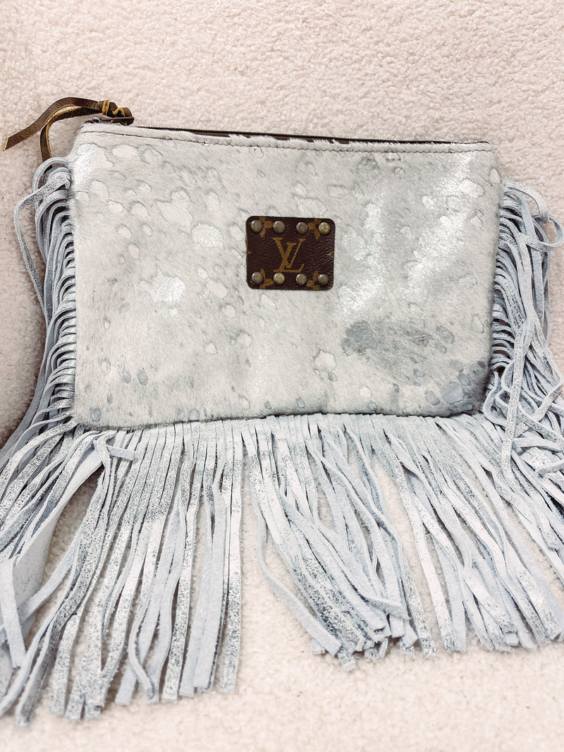 Metallic Silver Large Crossbody