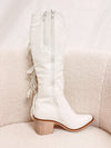 White Fringe Cowboy Boot