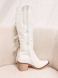 White Fringe Cowboy Boot