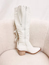 White Fringe Cowboy Boot