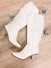 White Fringe Cowboy Boot