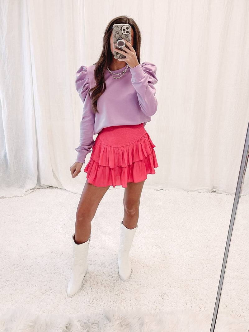 Lilac Puff Sleeve Top