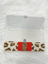 Beaded Bee Cheetah Crossbody + Clutch