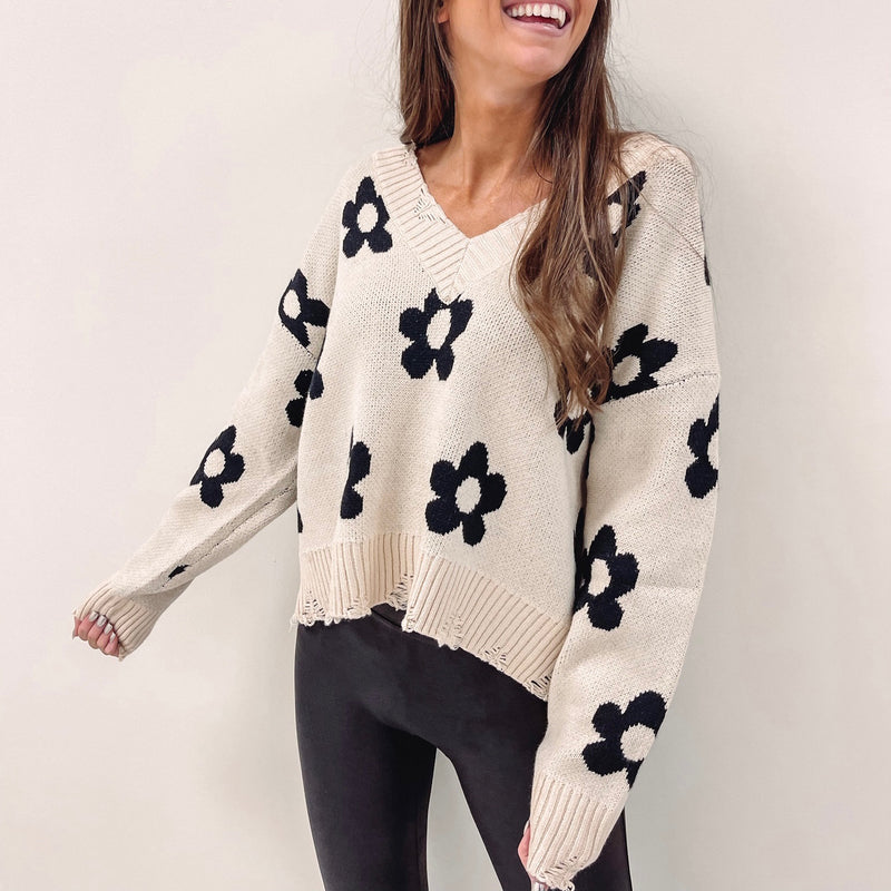 Multi Daisy Sweater