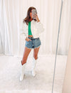 White Frayed Denim Jacket