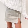 Croc Print Mini Skirt - Taupe