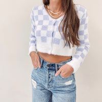 Checkered Cardigan Top