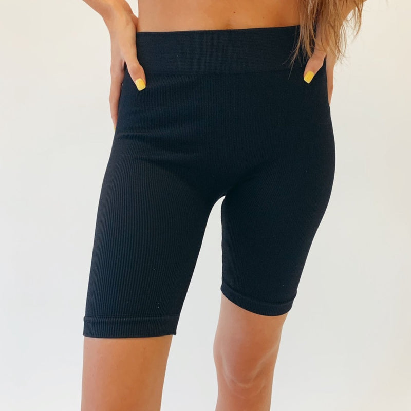 Ribbed Biker Shorts