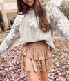 Smocked Skirt - Dark Taupe