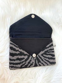 Animal Print Beaded Crossbody + Clutch