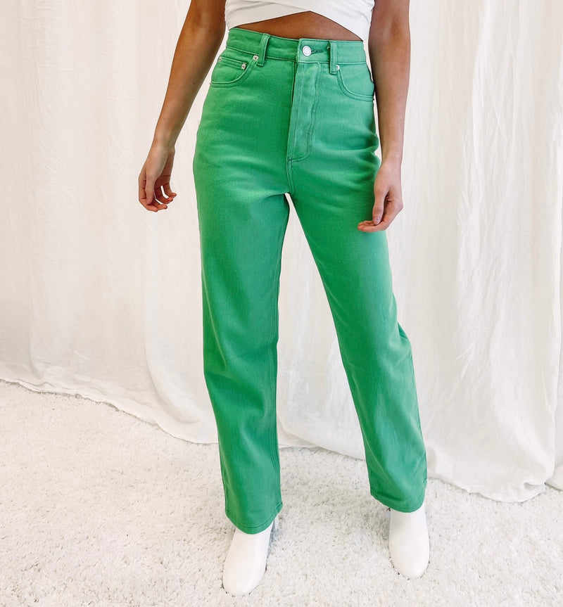 Green Straight Jeans